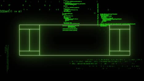 Animation-of-neon-green-sports-field-and-data-processing