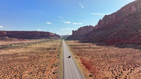 aerial shot of a desert road