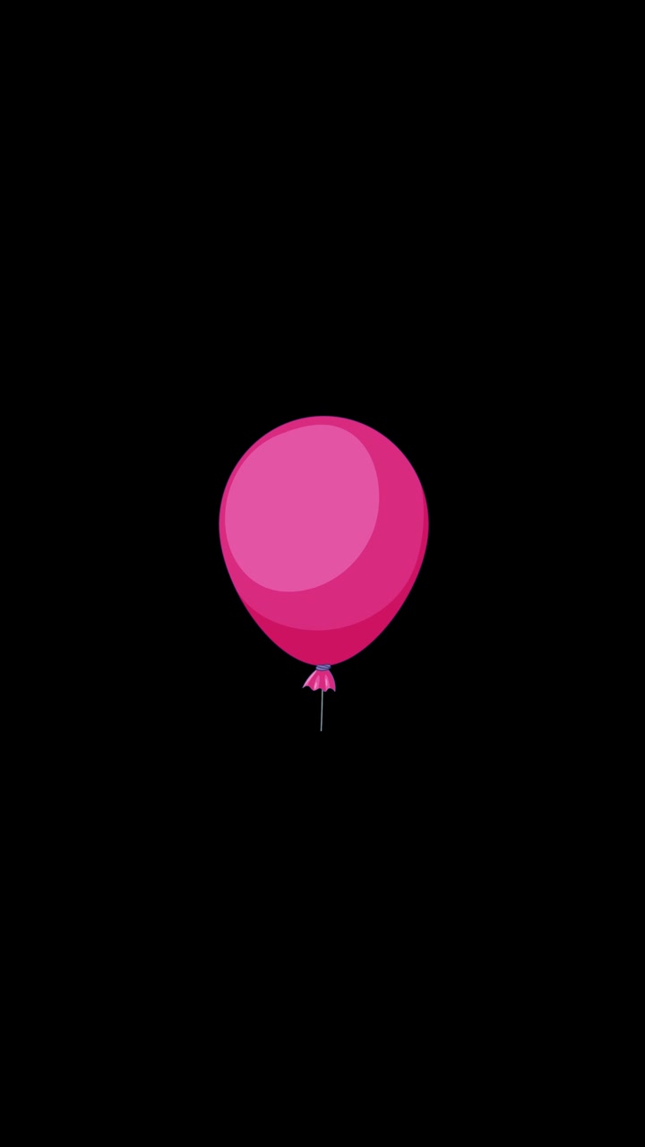 Un palloncino rosa si espande ed esplode, passando attraverso sfondi vivaci in un'animazione dinamica di 15 secondi.