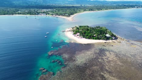 aerial drone snorkel diving spot holiday destination hideaway mele island travel tourism port vila vanuatu south pacific 4k