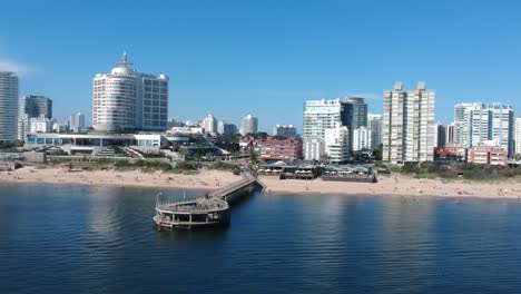 Location: Punta del Este, Uruguay.SummertimeCoastline with a beautiful beach and modern architecture
