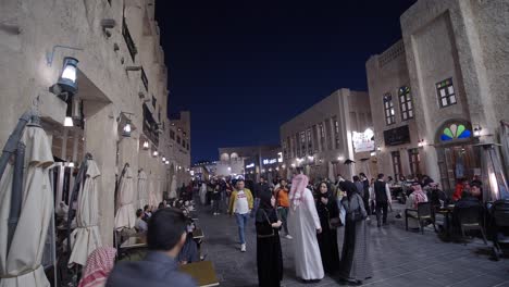night scene in a traditional middle eastern souq