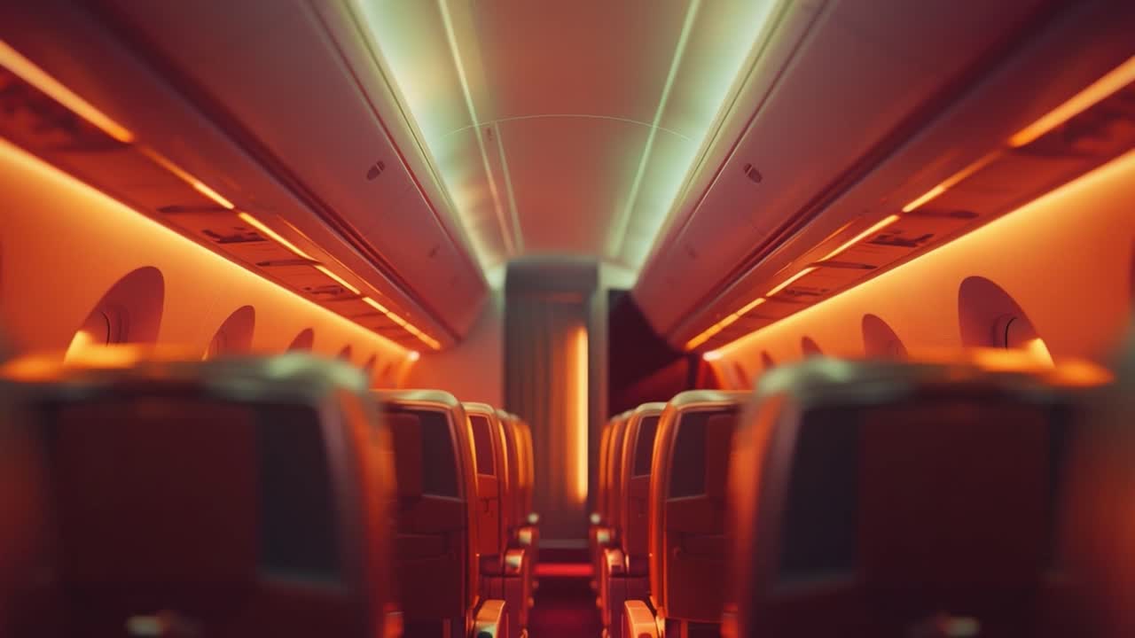 interior de la cabina del avión