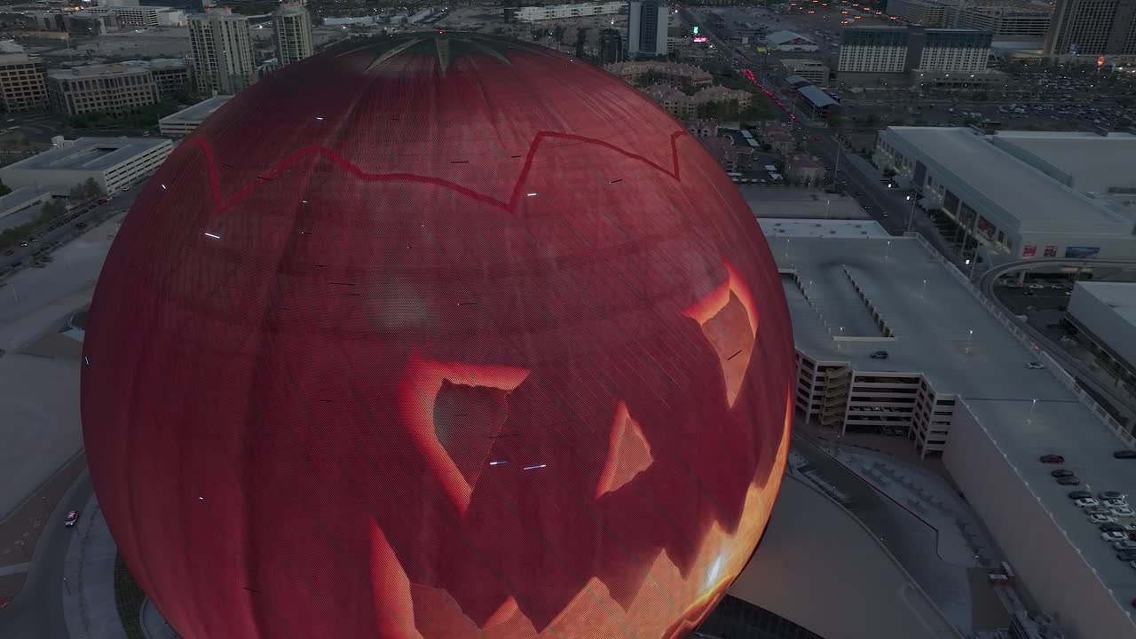 agosto de 2023 - 4k aérea de la esfera en las vegas, nevada, ee.uu.