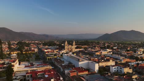 aerial view over municipality of tuxpan in the mexican state of jalisco - drone shot