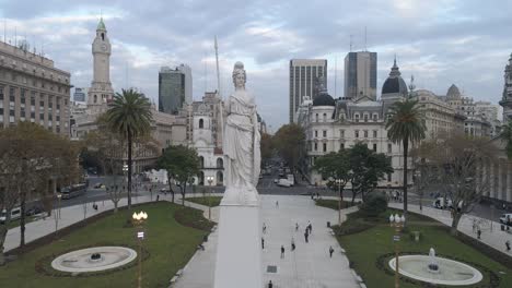 Aerial-Drone-Scene-of-May-Square-and-Casa-Rosada