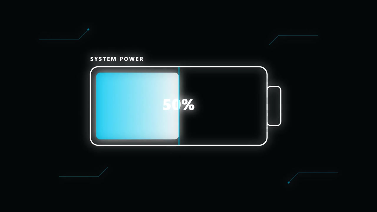 Digital Battery Charging Progress Indicator on Dark Background