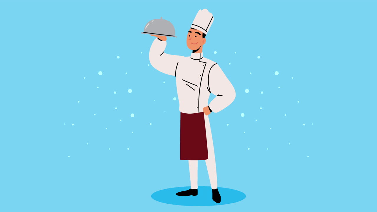 Chef che serve un piatto