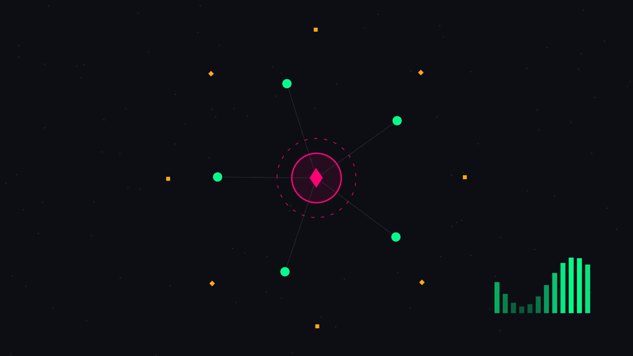 Abstract Motion Graphics with Rotating Geometric Shapes and Audio Visualizer