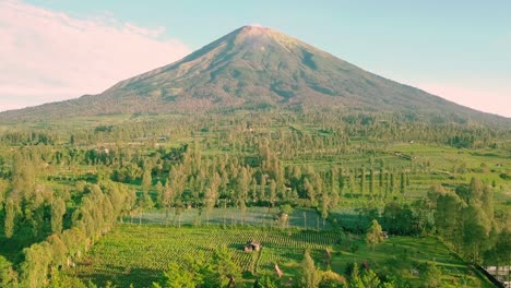 mount sindoro with rural view countryside and tobacco plantations