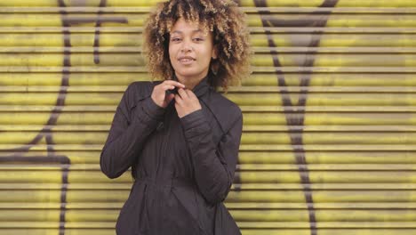 wonderful young woman on street