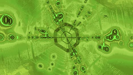 this captivating visual experience features a vibrant green abstract design that seamlessly loops. the animated patterns create a mesmerizing effect, perfect for enhancing environments or events