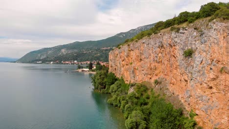 aerial shot of macedonia coast