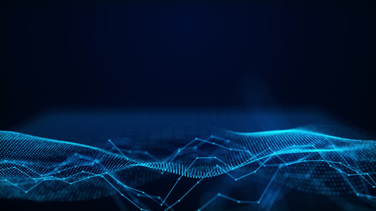 terreno ondulado digital, tecnología de fondo conexión líneas onduladas, aisladas en fondo negro 4k