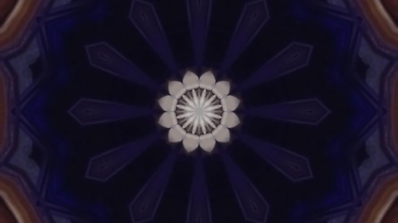 tercer ojo garganta chakra geometría sagrada étnica 3d mandala caleidoscopio patrones infinitos patrones de bucle vj sin costura para la meditación espiritual sustancia psicodélica viaje de trance