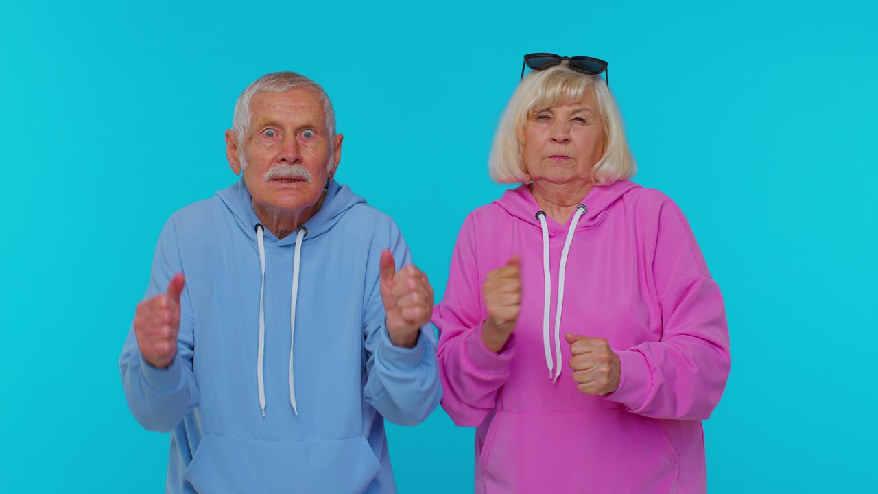 Frustrated senior grandfather grandmother quarreling, asking reason of conflict, why such stubborn