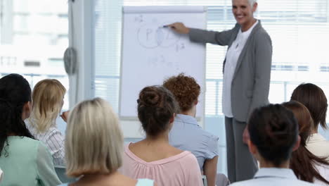 Geschäftsfrau-Hält-Einen-Vortrag-Vor-Anderen-Geschäftsfrauen