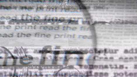 animación de lupa sobre texto sobre fondo blanco