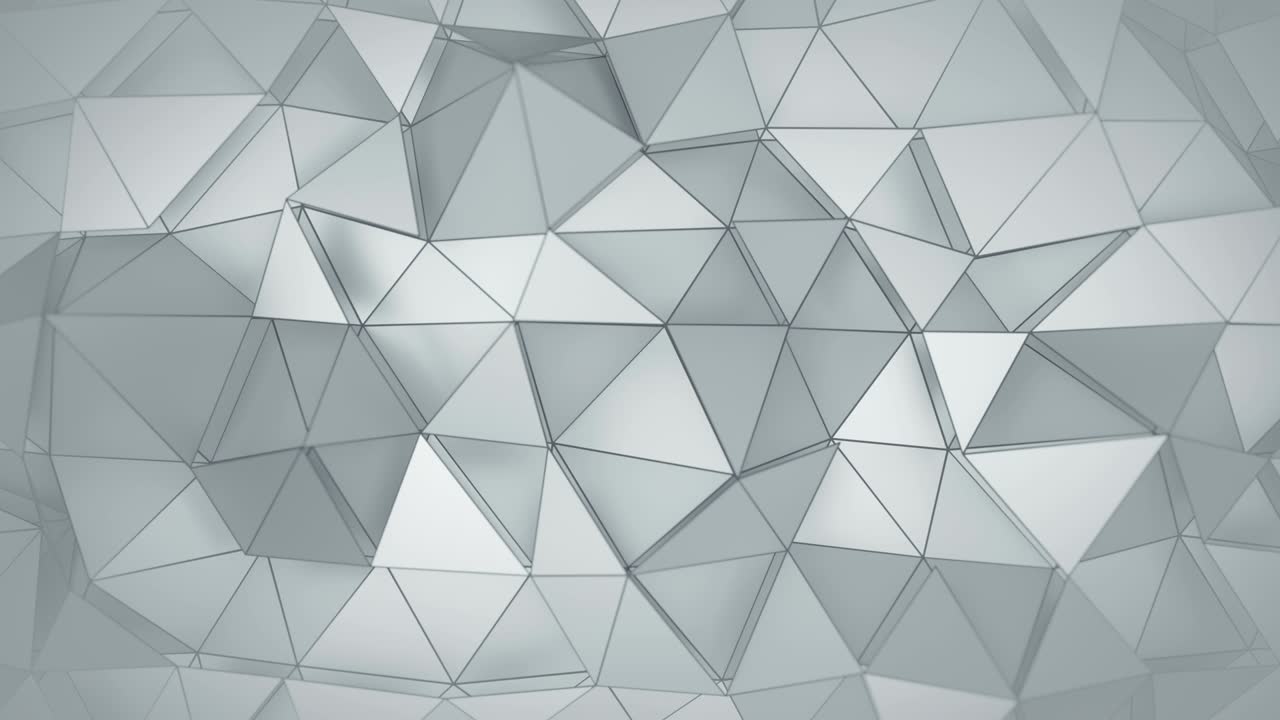estructura blanca en capas con polígonos triangulares en bucle animación de renderización 3d
