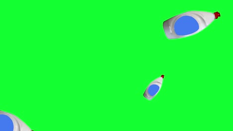 grupo de botellas de plástico animación, pantalla verde editable - tecla de croma bucle sin costuras