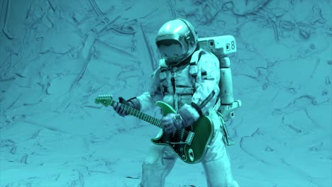 astronauta tocando la guitarra en el espacio