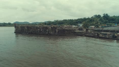 drone footage of abandoned fort at panama's caribbean coast