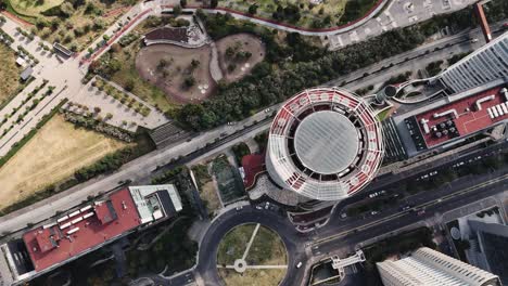 drone footage of the skyscrapers in santa fe, mexico city