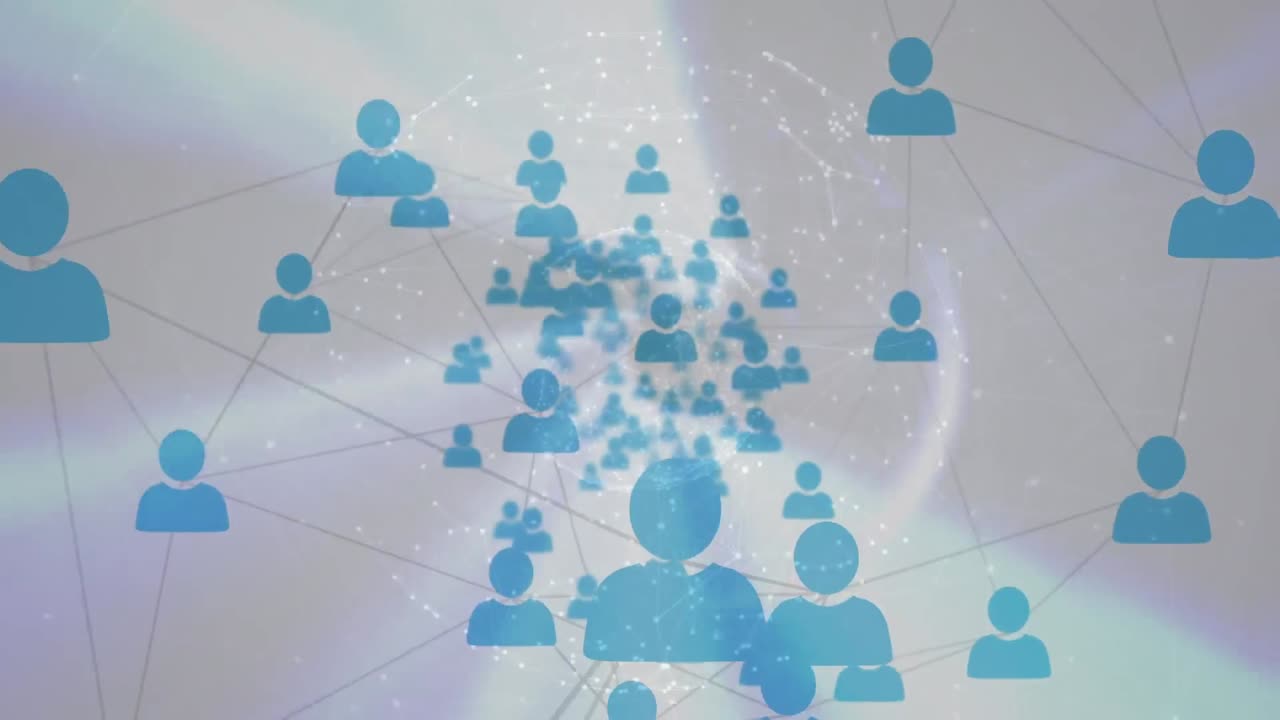 사람들과의 연결의 네트워크와 함께 지구의 애니메이션 아이콘