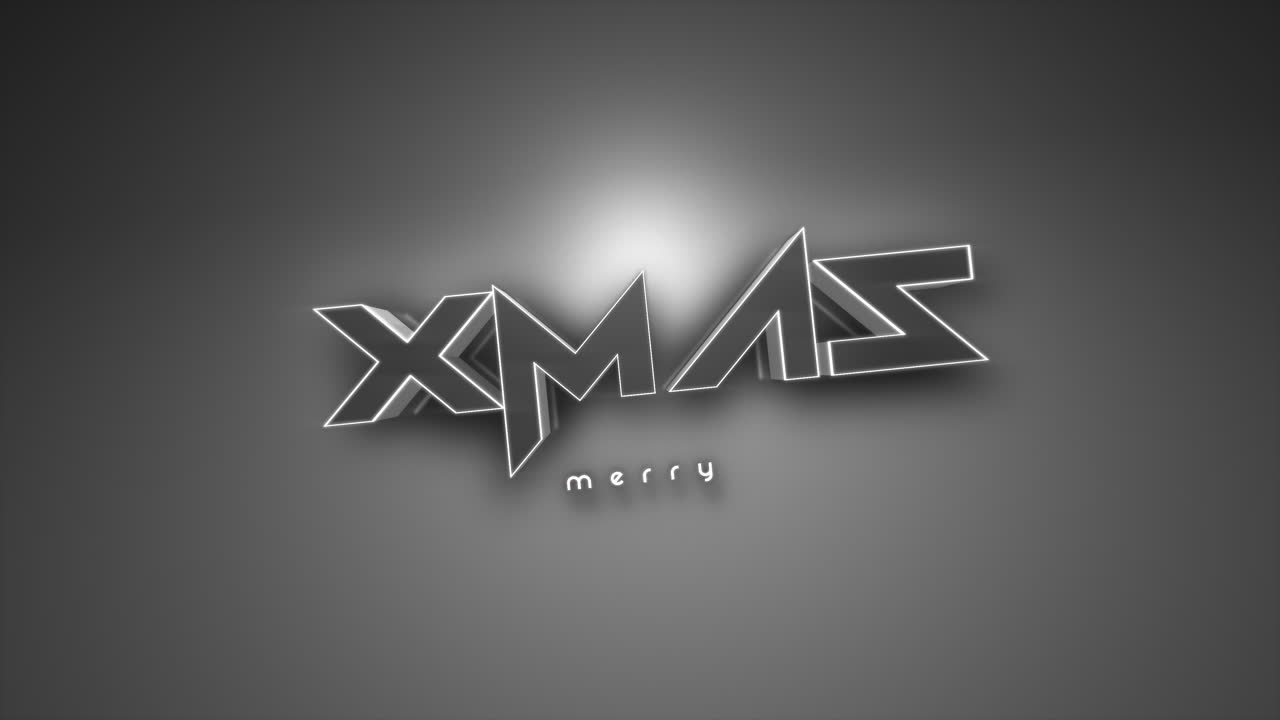 texto de feliz navidad monocromático oscuro en degradado gris
