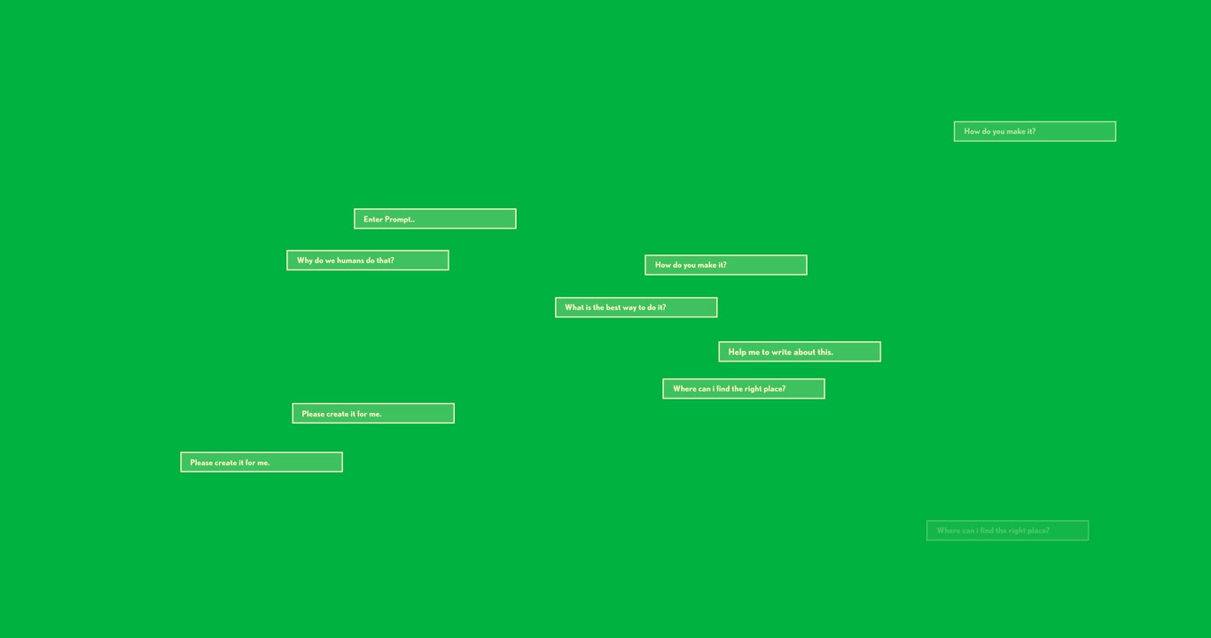 Animation of ai text on banners on transparent background