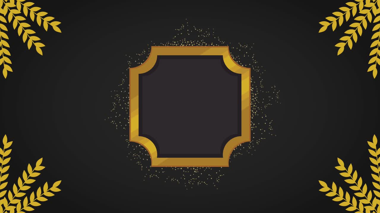 golden frame elegant luxury animation