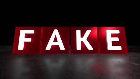 fact to fake animation. concept of fake news