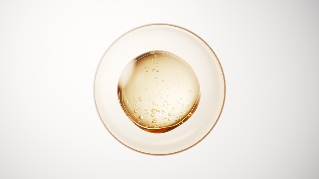 골든 액체 오일 버블 요소, 3d 렌더링