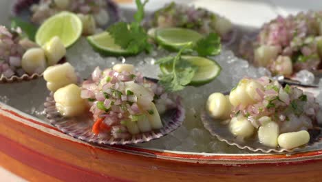 conchas a la chalaca, tasty peruvian seafood