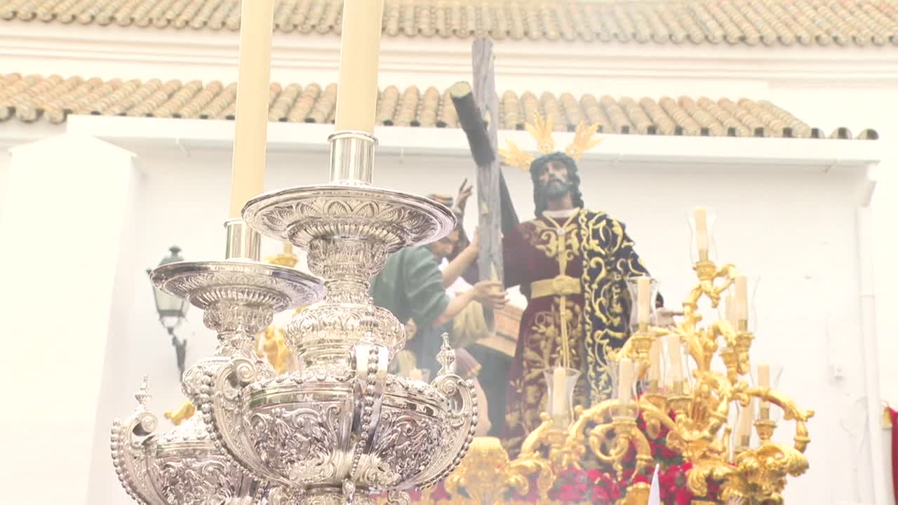 Religious Procession with Jesus Statue