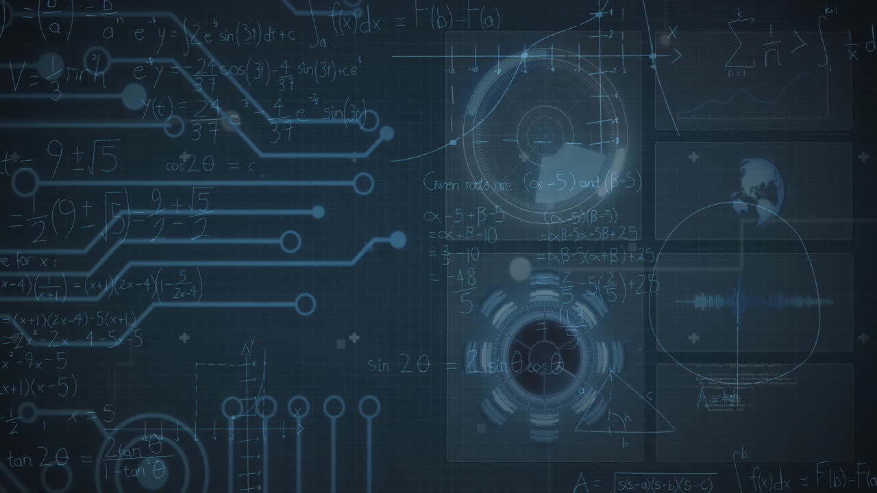 Animation of data processing over computer motherboard