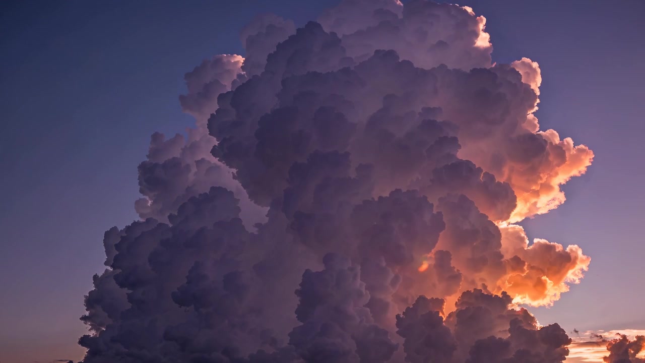 Time Lapse of Large Cumulonimbus Cloud at Sunset