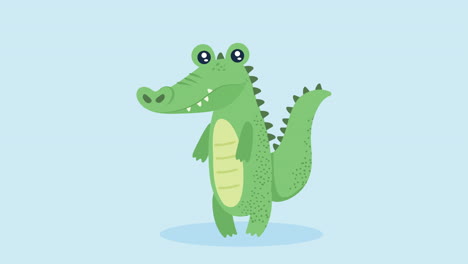 cute crocodile animal character animation