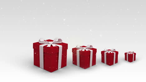 regalos de navidad rebotando sobre un fondo blanco