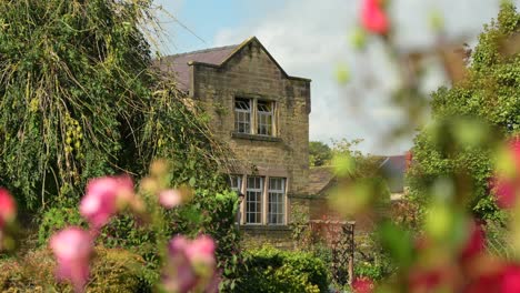 old traditional stone house in bakewell, peak district, england