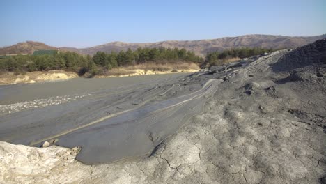 Interesting-view-mud-volcano-bubble-boiling