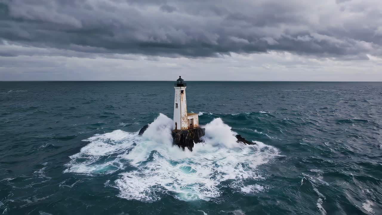Stormy Seas and a Solitary Lighthouse