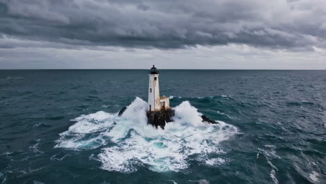 stormy seas and a solitary lighthouse