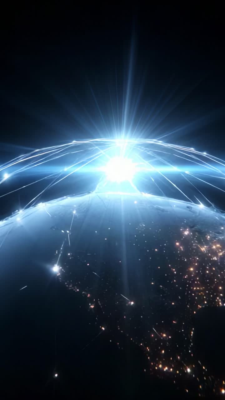 A Stunning Visualization of Earth from Space Capturing the Cosmic Beauty and Connectivity of Our Planet, Showcasing the Glimmering City Lights and Radiant Energy that Surrounds Our Home in the Universe