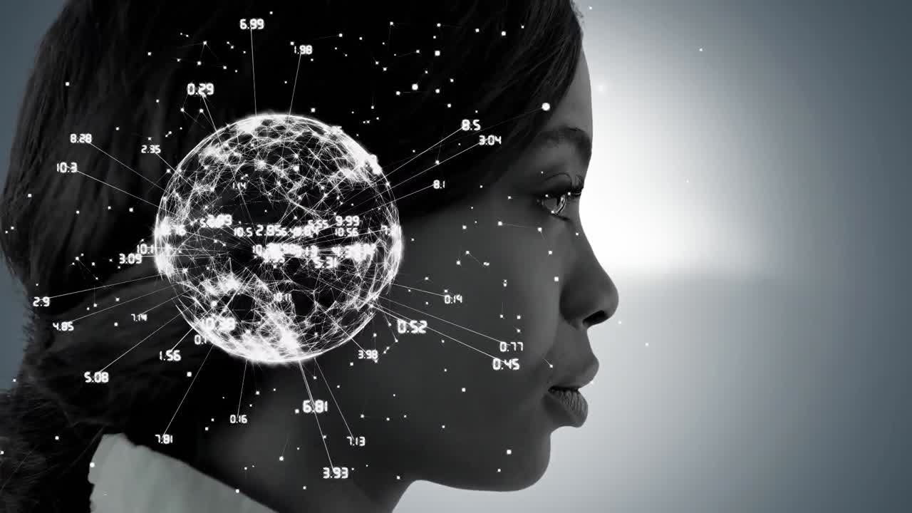 girando el globo con datos y red de conexión