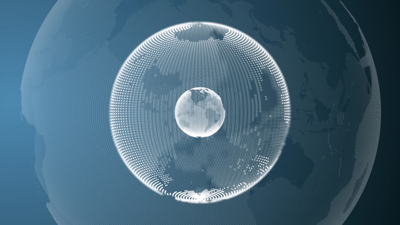 우주 과학 개념에서 회전하는 글로벌 비즈니스 네트워크.