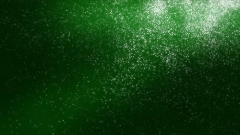 white and grey animated dust particles on a dark green background with light highlights