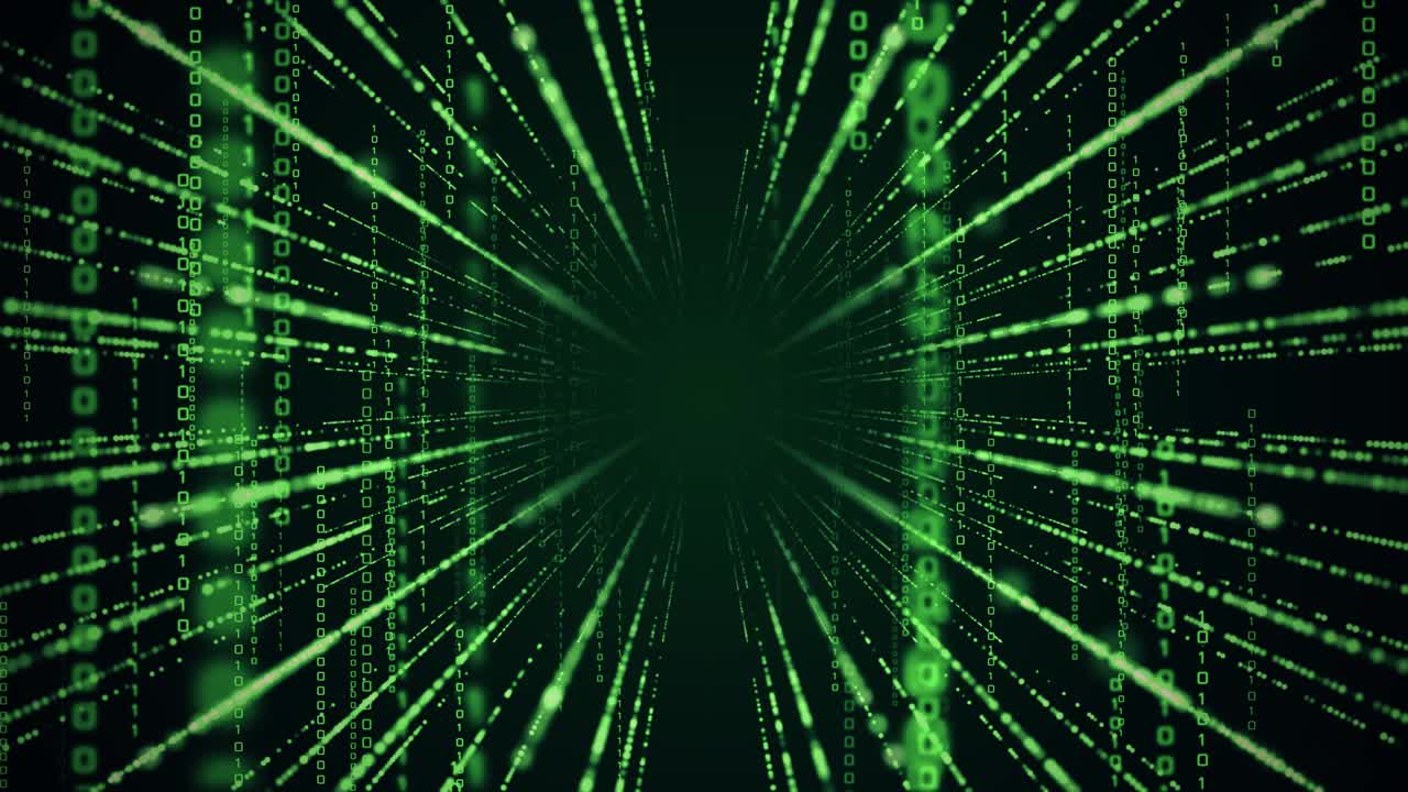 4K Matrix Hi Tech loop Background, Technology Tunnel.