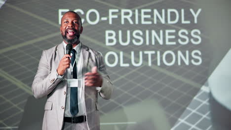 business presentation on eco-friendly solutions