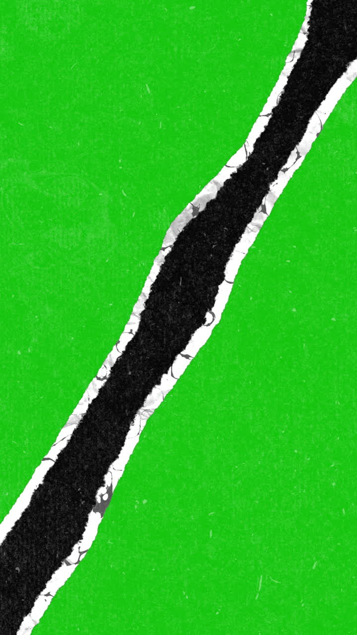 Ripped Black Paper Revealing Green Screen Transition
